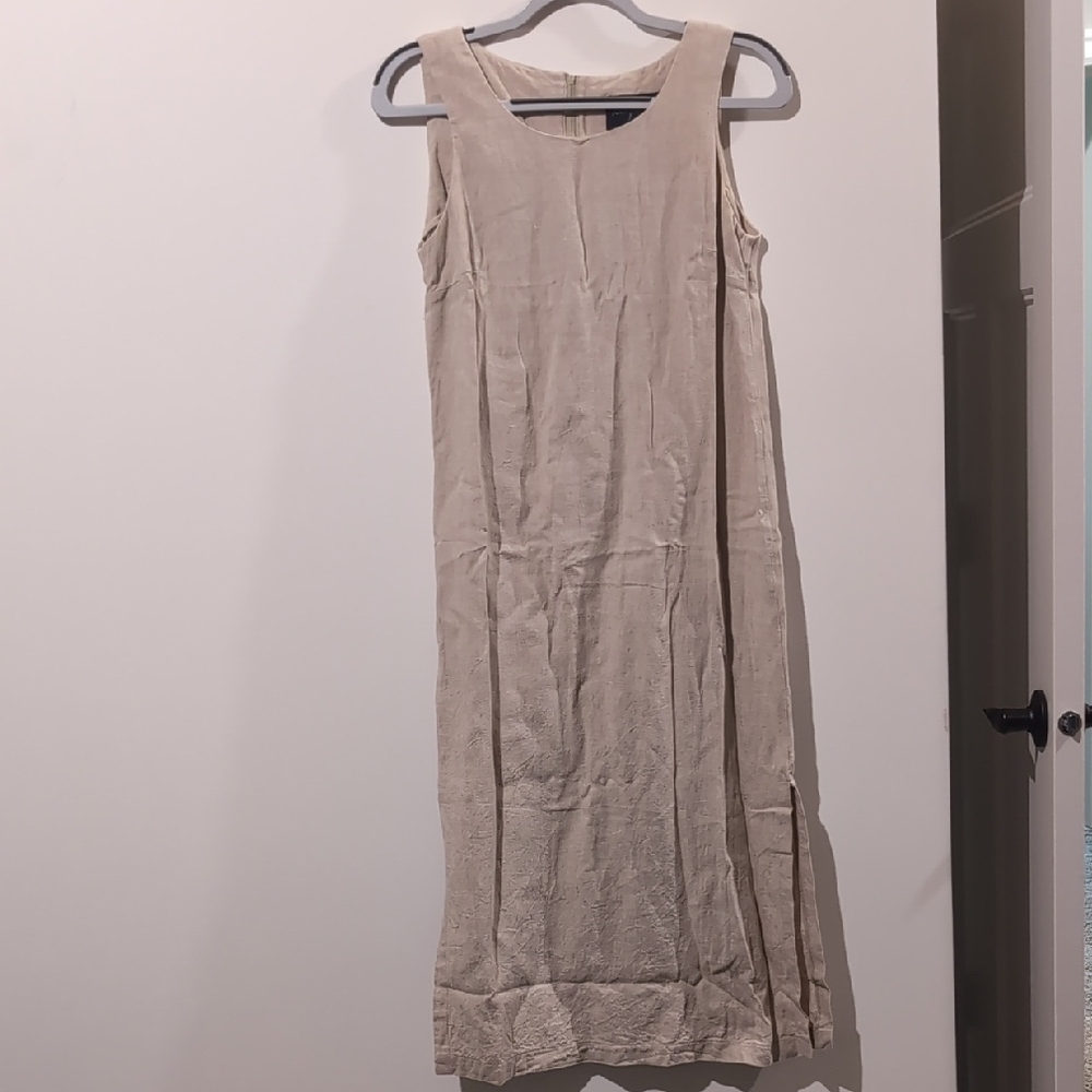 John Roberts Tan Sleeveless Maxi Sundress